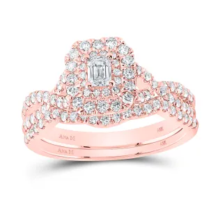 1 CTW-DIA ANA M 1/5CT-CEME BRIDAL SET DOUBLE HALO