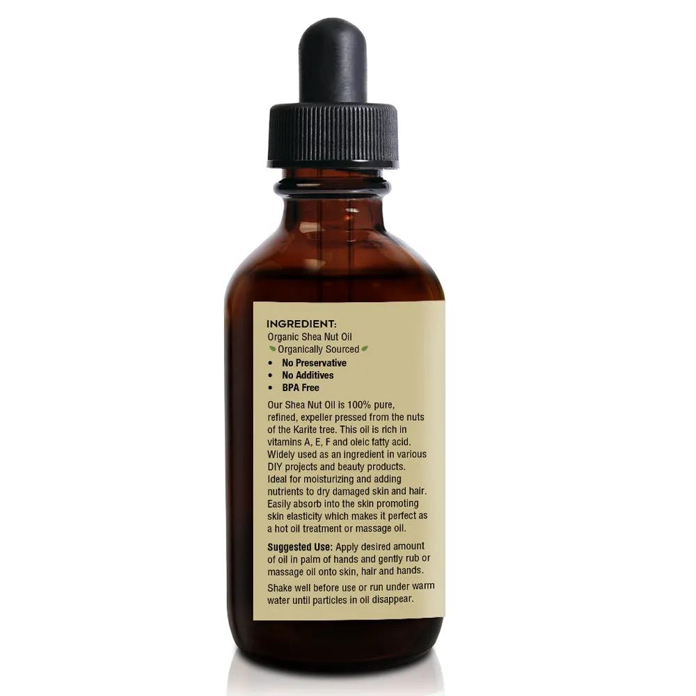 100% Pure Refined Organic Shea Nut Oil 4Oz