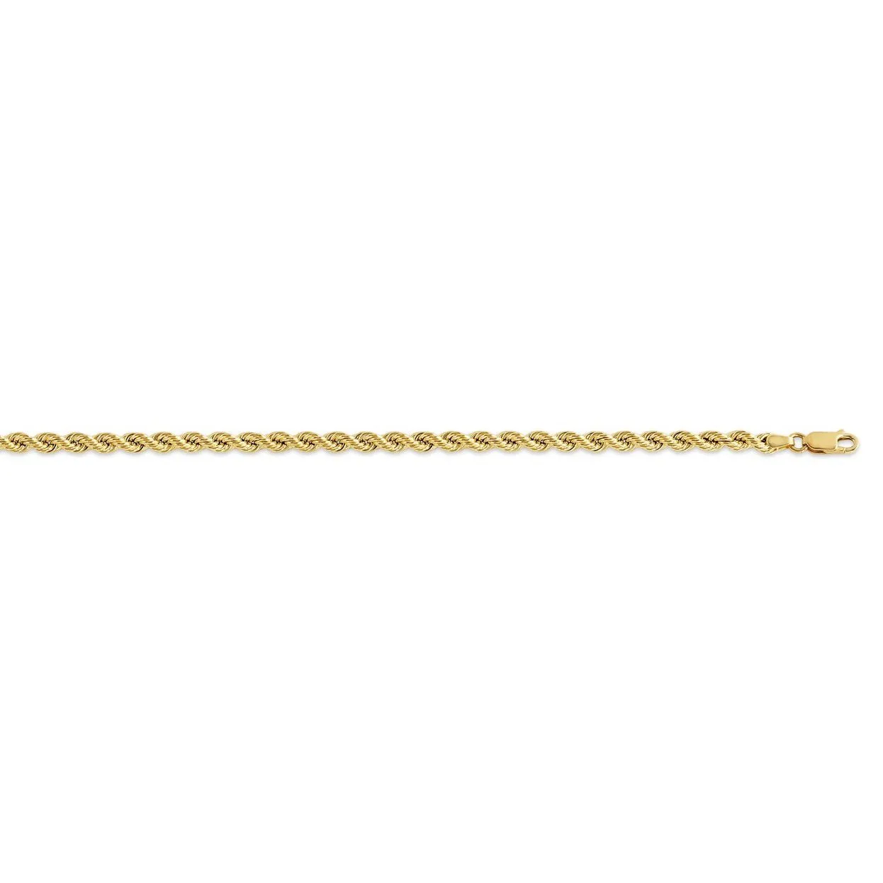 10K Yellow Gold (5mm) Hollow Rope Bracelet 7.5""