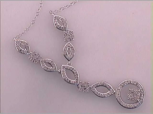 10kt White Gold Womens Diamond Fashion Pendant Necklace 1/2 Cttw