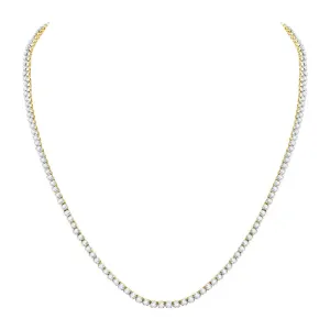 10kt Yellow Gold Mens Round Diamond Solitaire Linked 22"" Necklace 10-1/2 Cttw