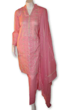 11 Pakistani Indian Fine Design Chicken Embroidered 3 Pcs Suit