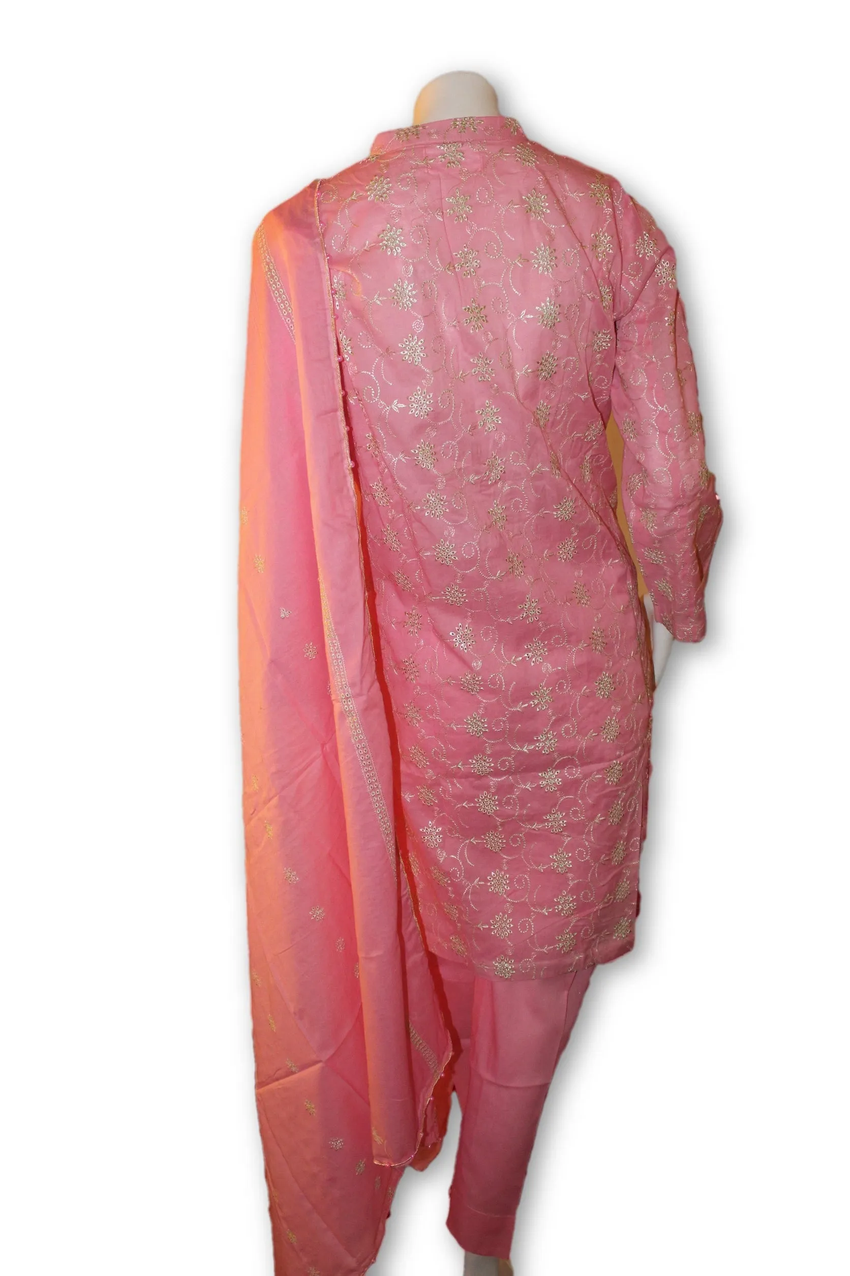 11 Pakistani Indian Fine Design Chicken Embroidered 3 Pcs Suit