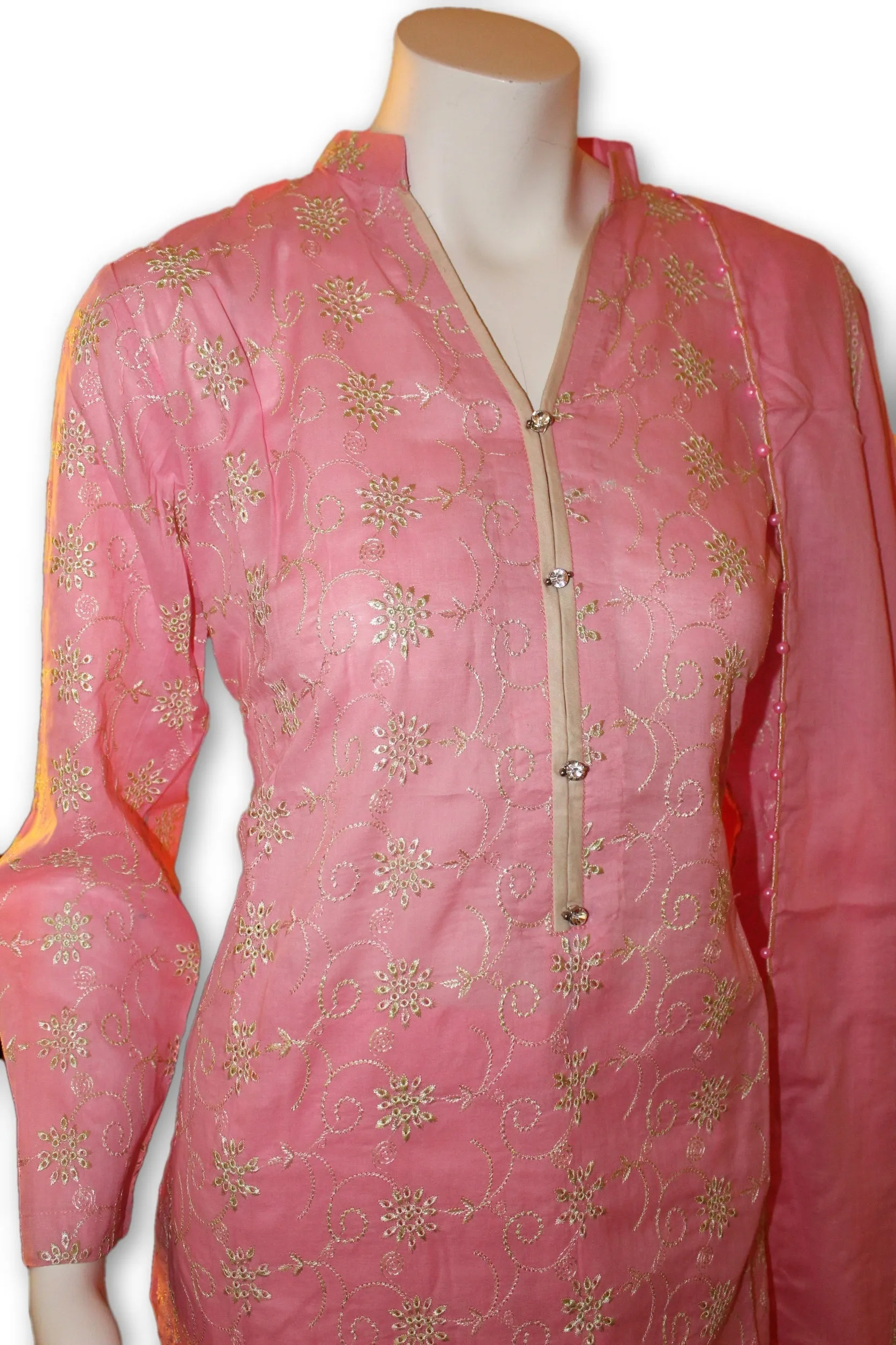 11 Pakistani Indian Fine Design Chicken Embroidered 3 Pcs Suit