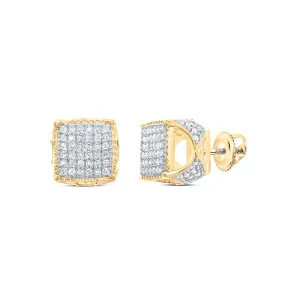 1/3 CTW-DIA CN MICRO PAVE SQUARE EARRING