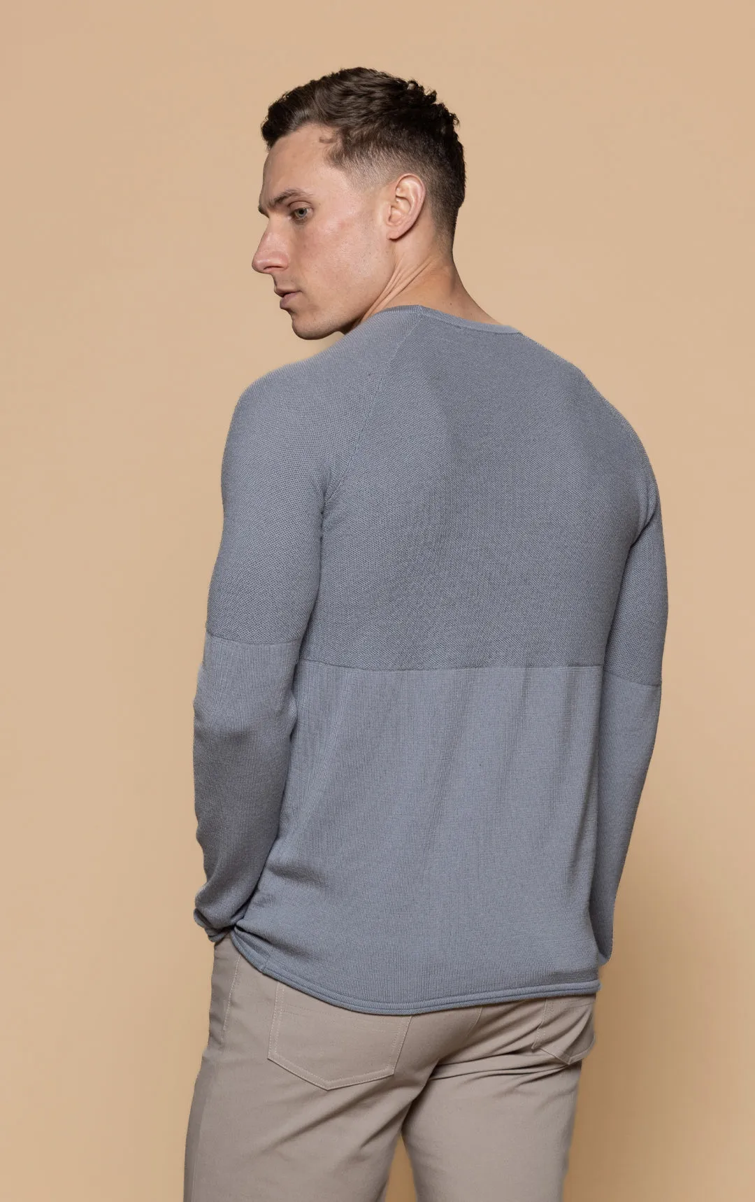 14 GAUGE MERINO LONG SLEEVE CREW - CLEARANCE