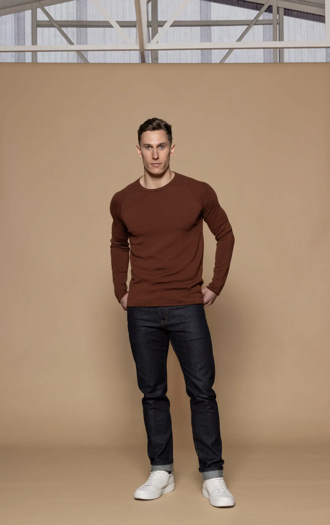14 GAUGE MERINO LONG SLEEVE CREW - CLEARANCE