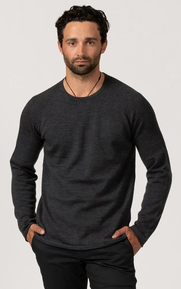 14 GAUGE MERINO LONG SLEEVE CREW - CLEARANCE