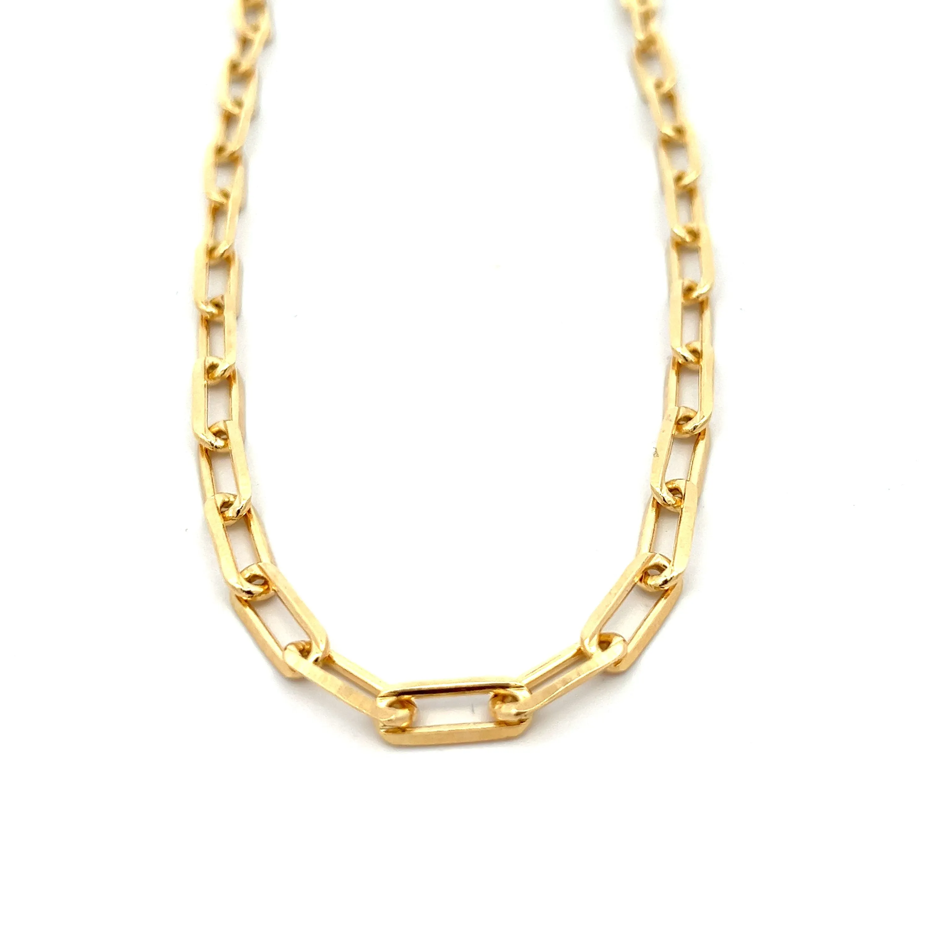 14K-gold-filled bold paperclip necklace - 18"