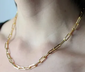 14K-gold-filled bold paperclip necklace - 18"