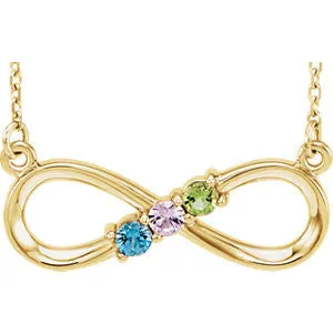 14K Three-Stone Family Infinity 17" Necklace Mounting