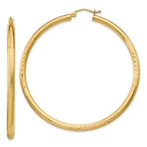 14K Yellow Gold 2" Hoop Earrings