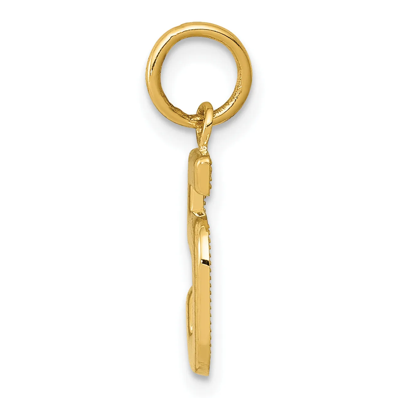 14k yellow gold small polished number 5 charm