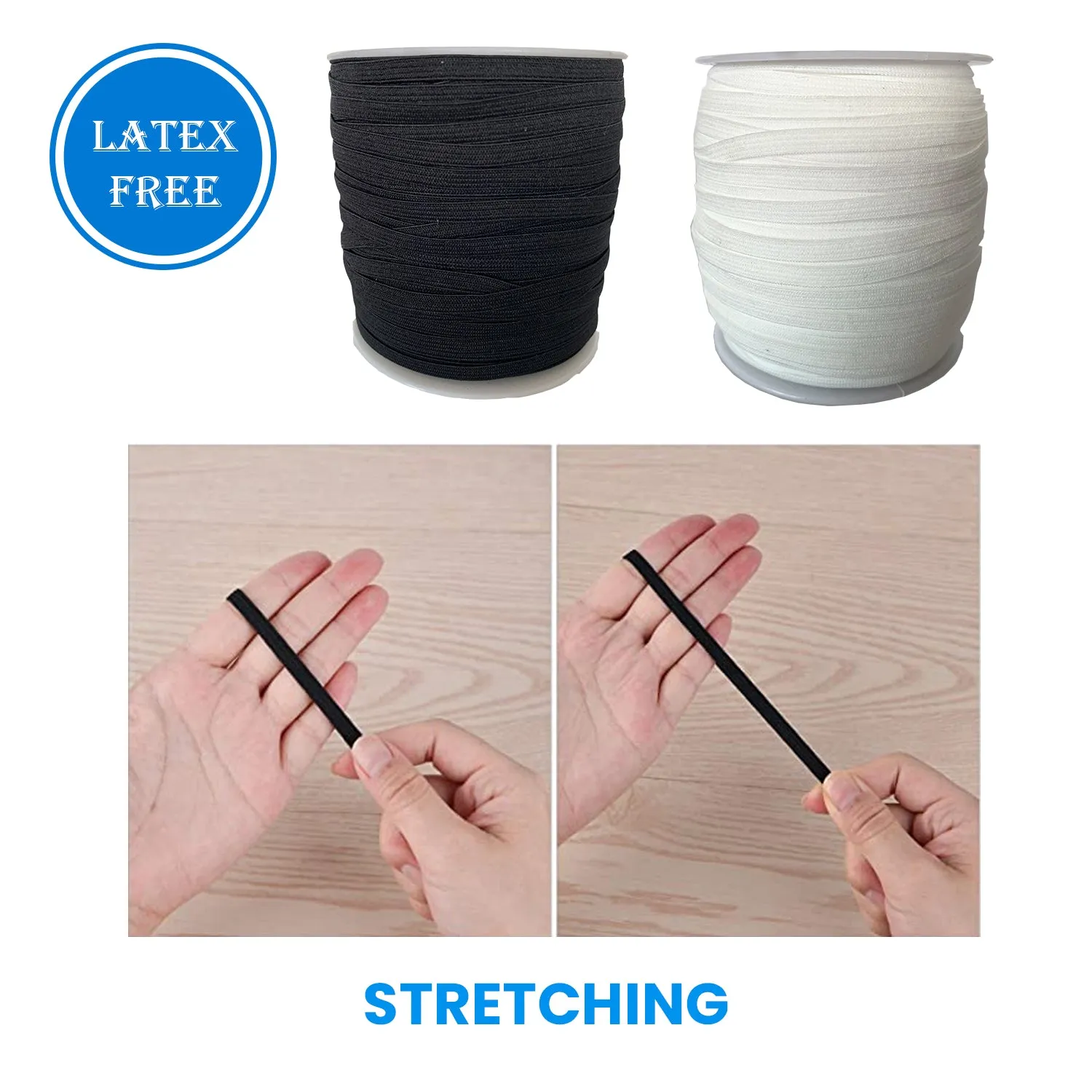 1/4" Elastic White - 50 yards