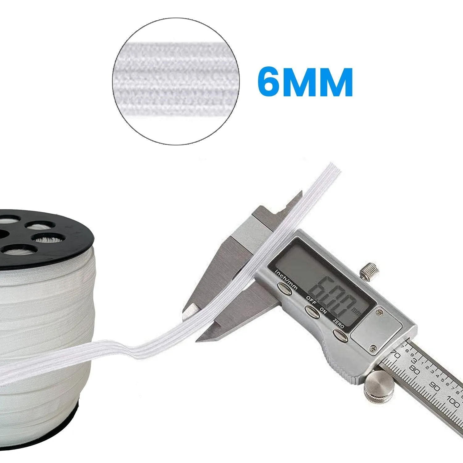 1/4" Elastic White - 50 yards