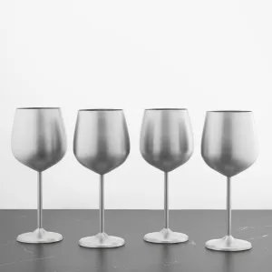 18 Oz Stainless Steel Wine Glasses, Set of 4