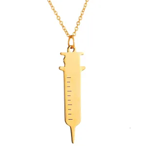 18K Gold-Plated Injector Pendant Necklace