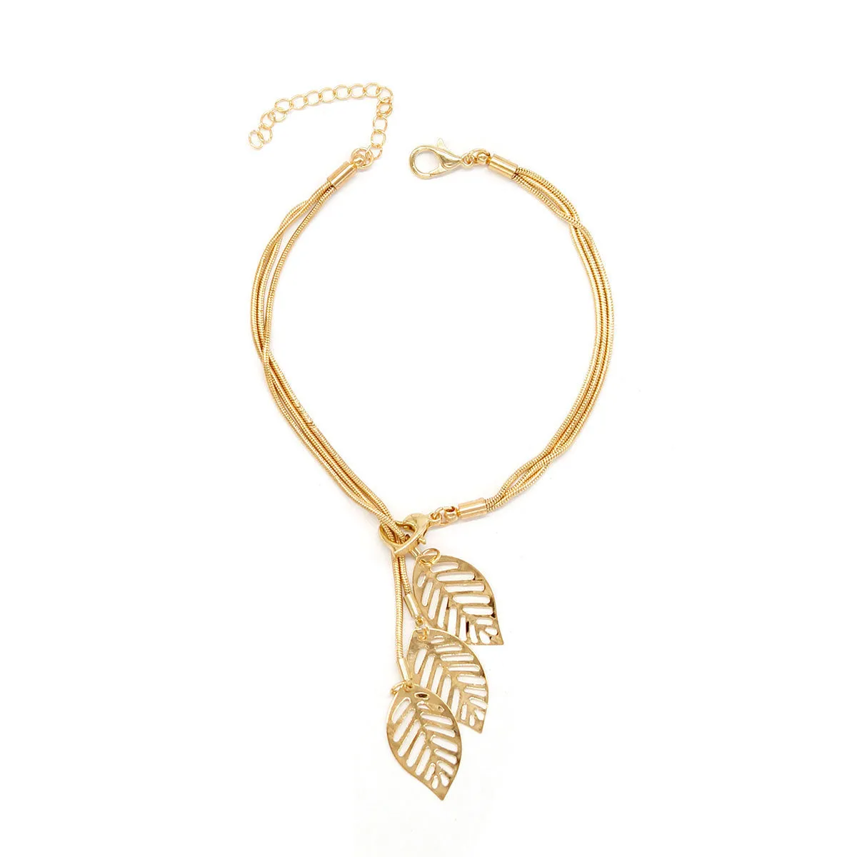 18K Gold-Plated Leaves Adjustable Bracelet