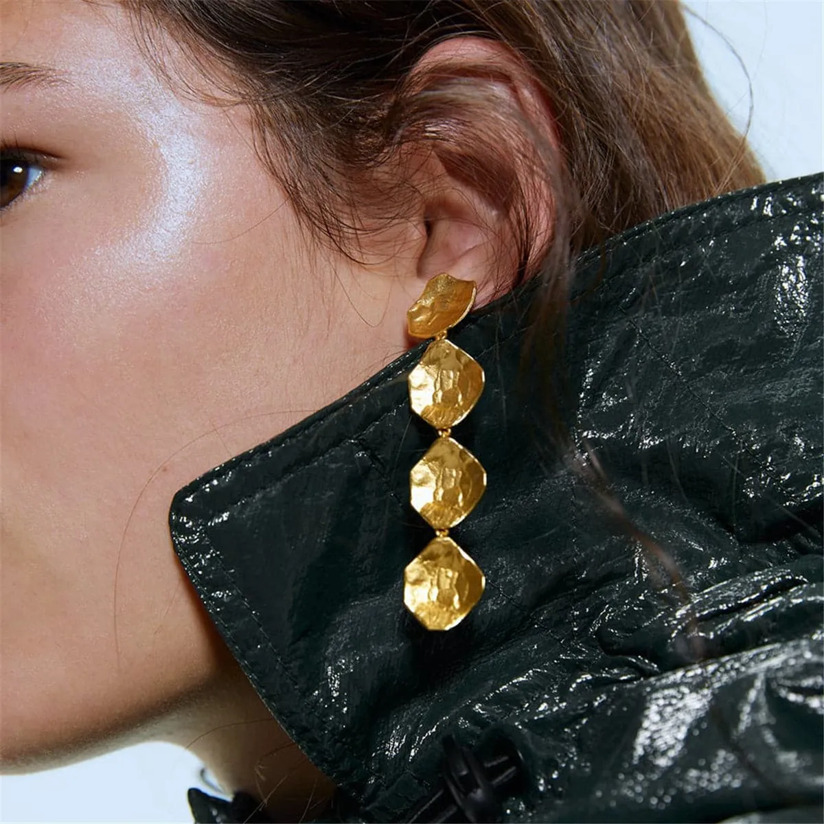 18K Gold-Plated Linking Sequin Drop Earring