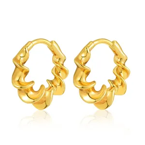 18K Gold-Plated Twine Huggie Earrings