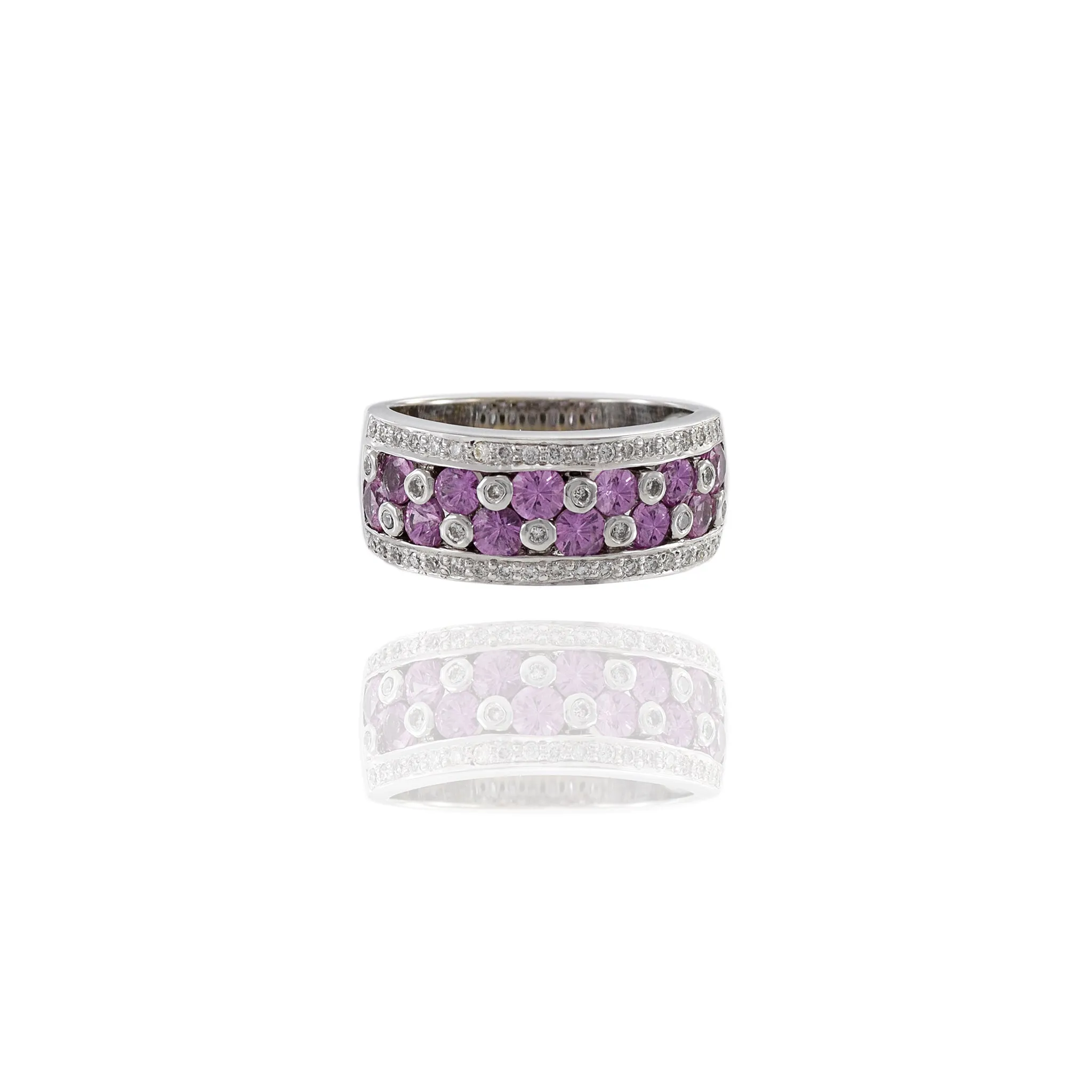 18KT Pink Sapphire And Diamond Ring