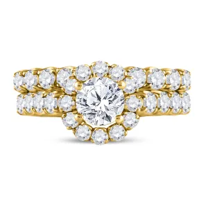 2 CTW-DIA ANA M 3/4CT-RD SINGLE HALO BRIDAL SETS