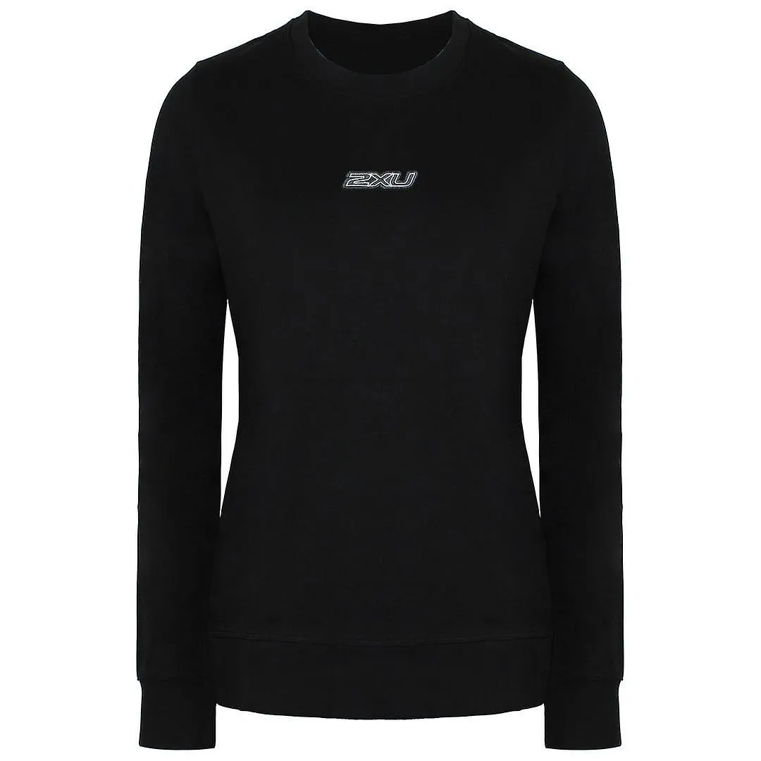 2XU Commute Crew Sweatshirt, Damen, Black/Turbulence