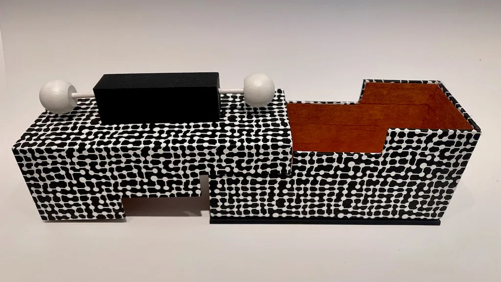 3 STEP BLACK AND WHITE HANDMADE BOX JS121