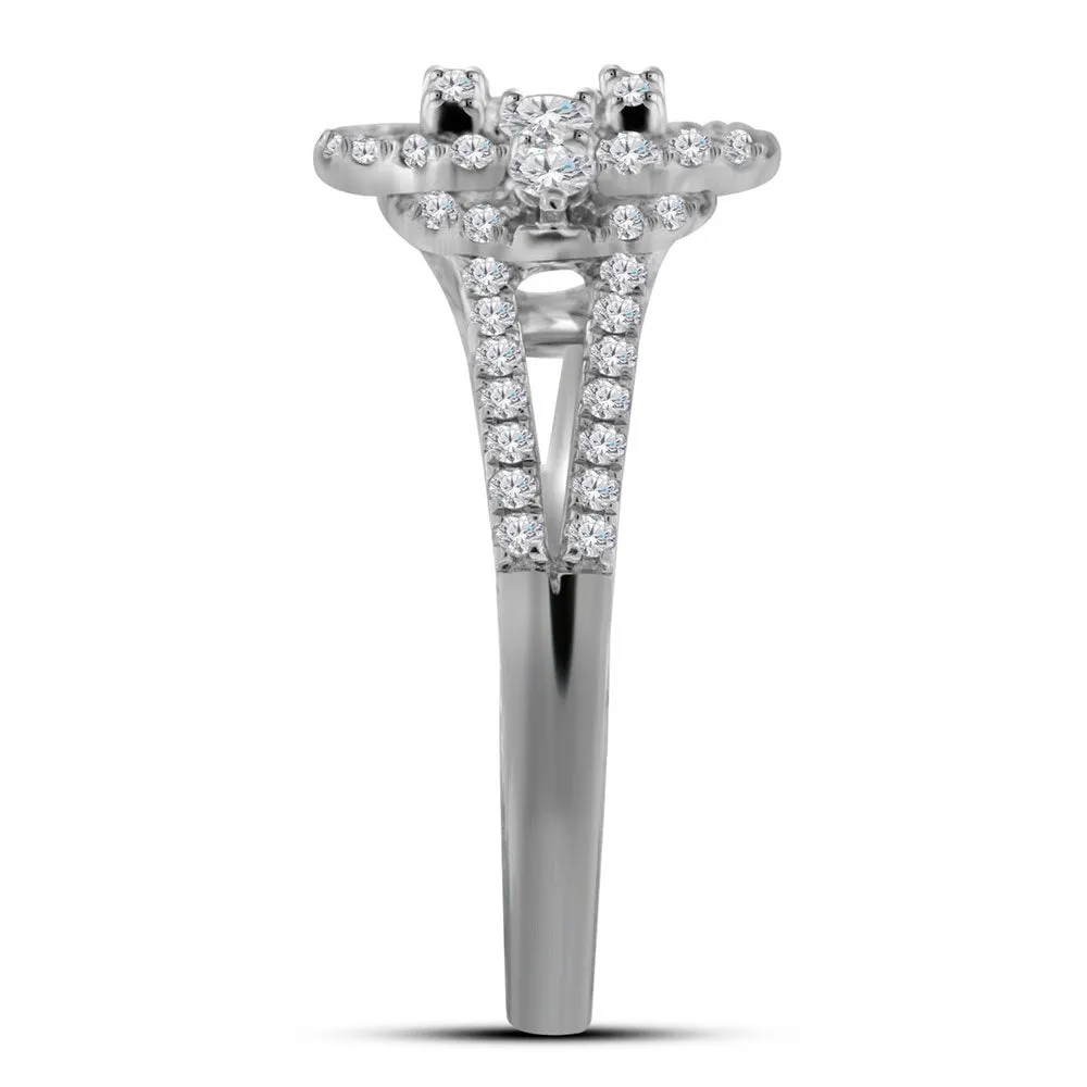 3/4CTW-DIA CLUSTER BRIDAL RING