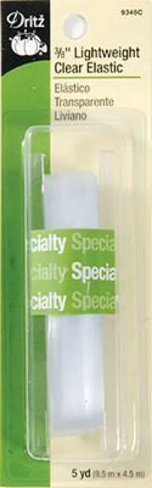 3/8in Lightweight Clear Elastic 5yd -- Dritz