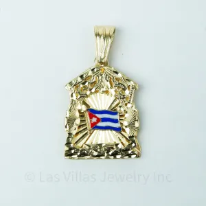 3d Pendant with Cuban Flag in 14k