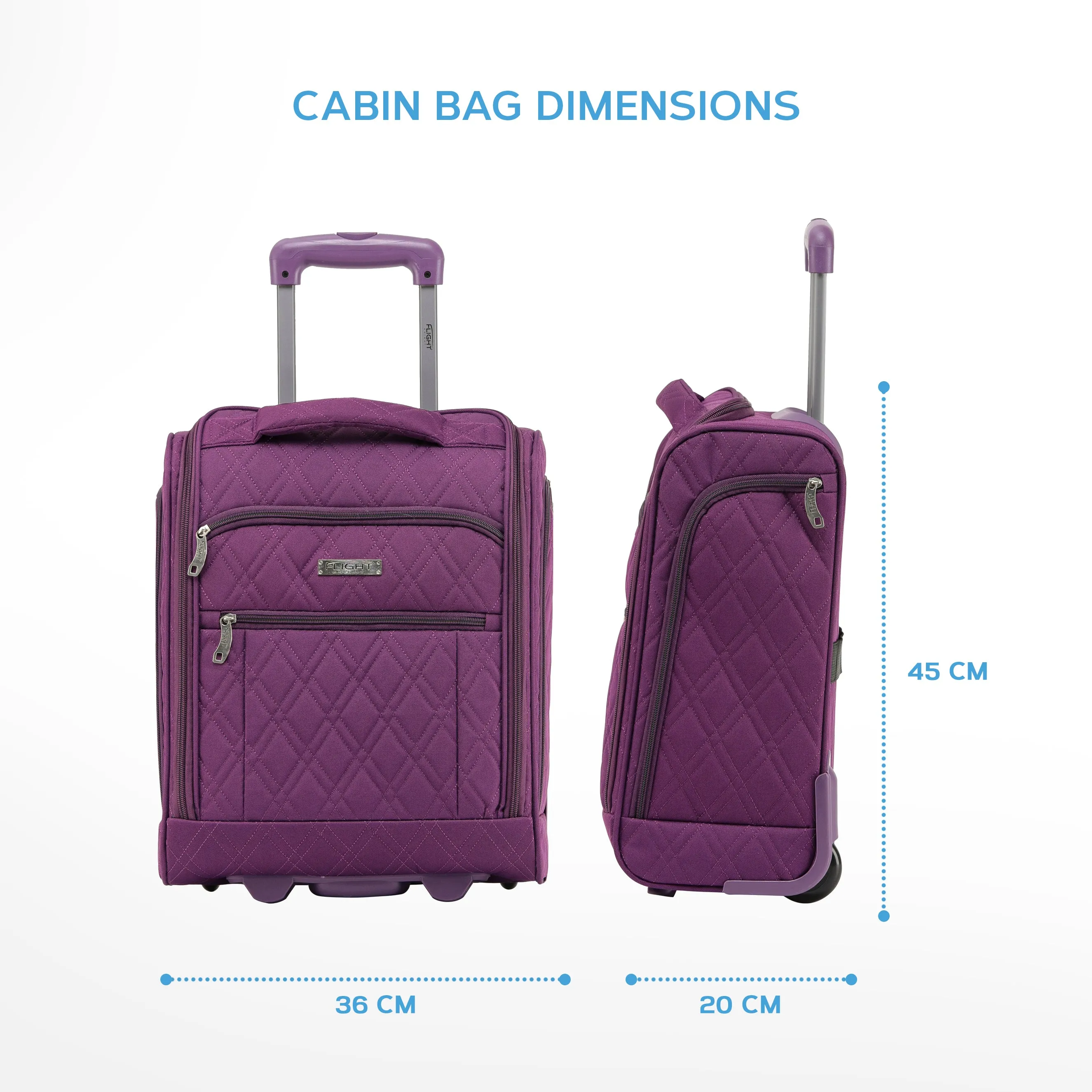 45x36x20cm easyJet Underseat Carry On Non Priority Hand Luggage Case - 2 Wheels