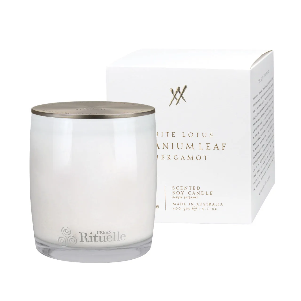 Alchemy White Lotus, Geranium Leaf & Bergamot Scented Soy Candle - 400g