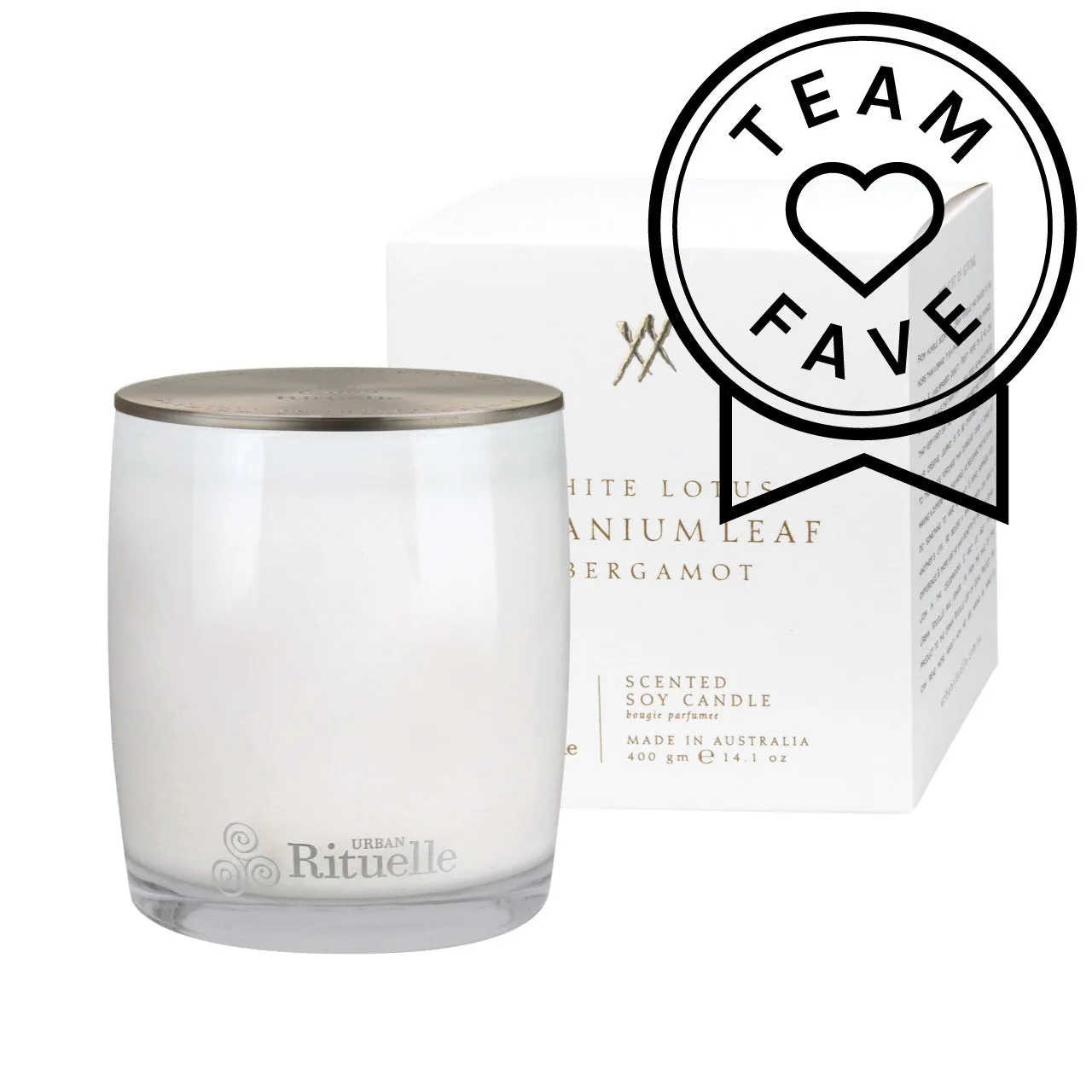 Alchemy White Lotus, Geranium Leaf & Bergamot Scented Soy Candle - 400g