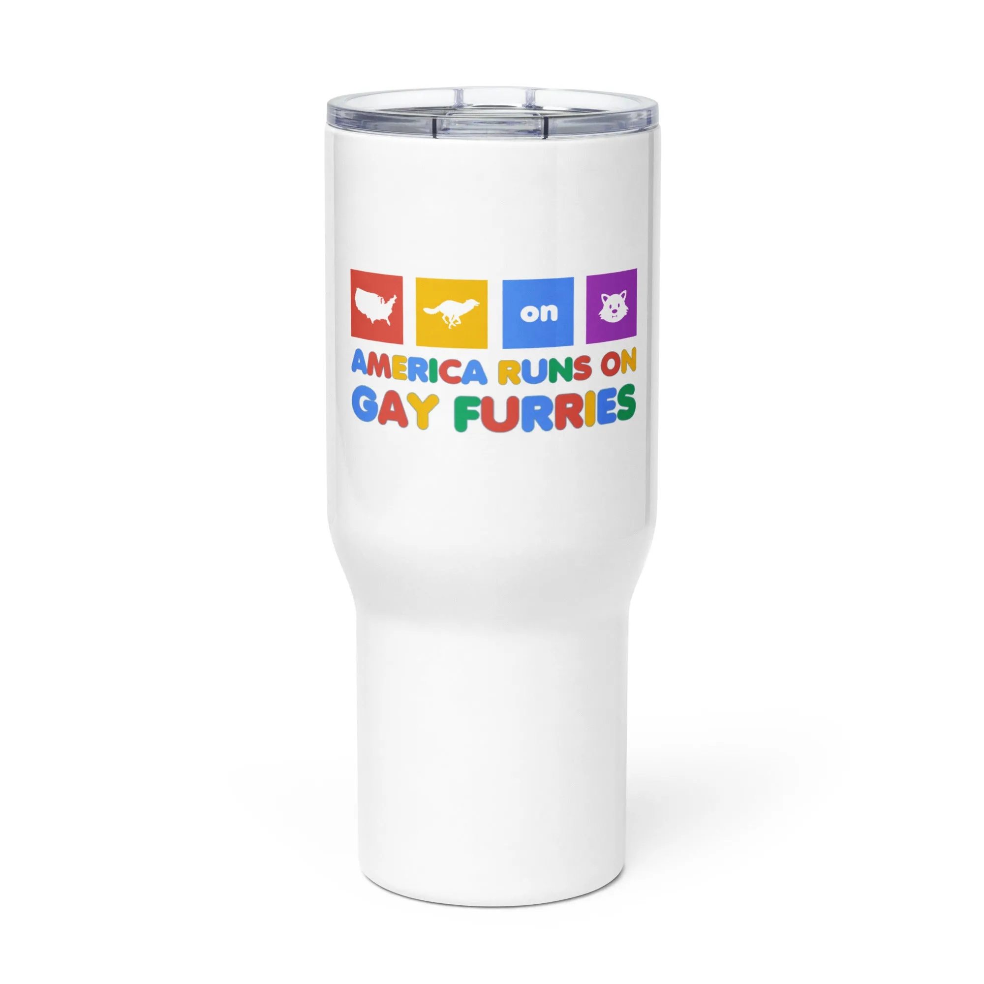 America Runs on Gay Furries Travel Mug