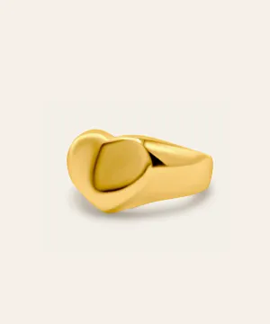 Annabelle Gold Heart Signet Ring
