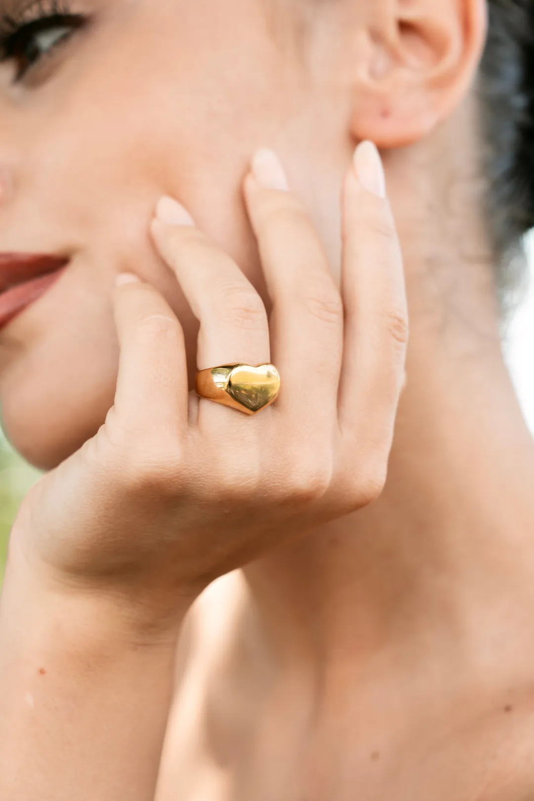 Annabelle Gold Heart Signet Ring