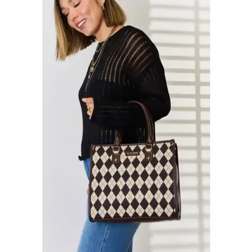 Argyle Leather Tote Bag