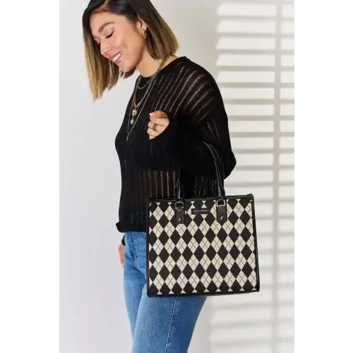 Argyle Leather Tote Bag