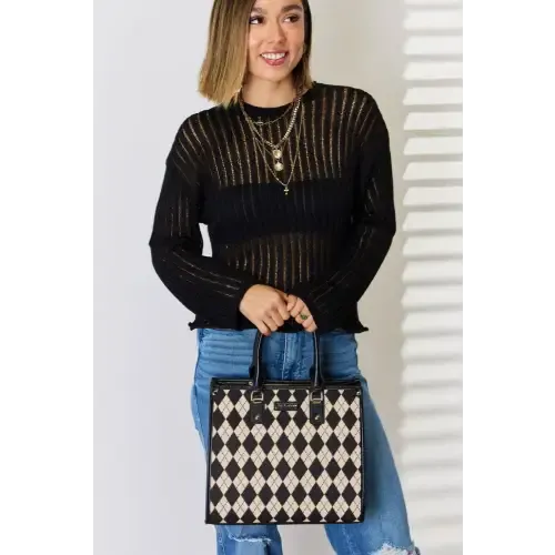 Argyle Leather Tote Bag