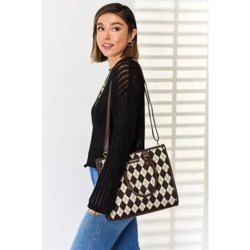 Argyle Leather Tote Bag