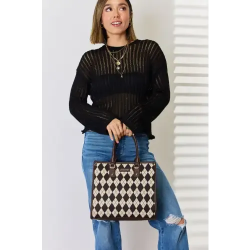 Argyle Leather Tote Bag