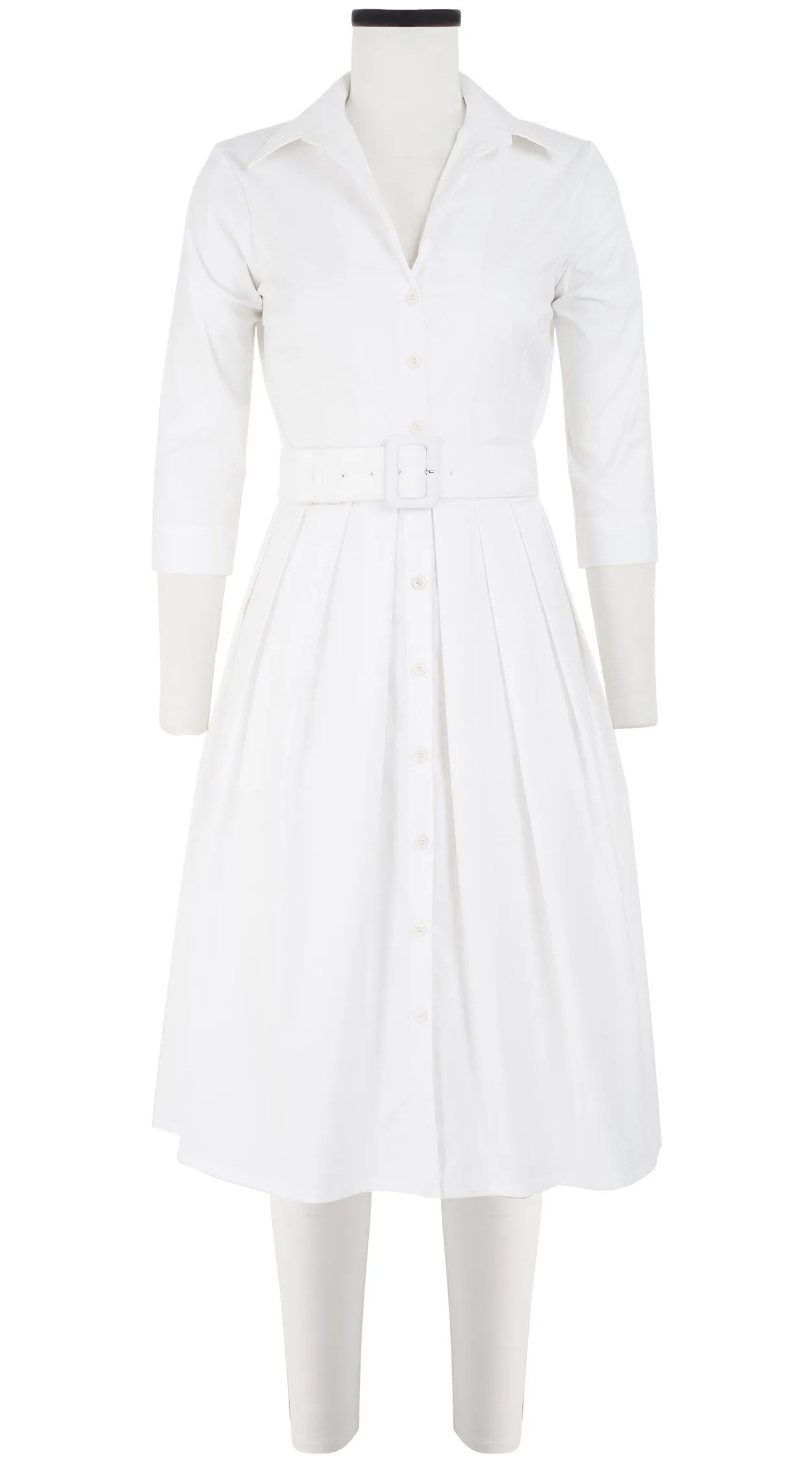 Audrey Dress #1 Shirt Collar 3/4 Sleeve Regular  2 Length Cotton Stretch (Solid)