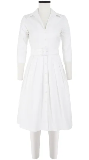 Audrey Dress #1 Shirt Collar 3/4 Sleeve Regular  2 Length Cotton Stretch (Solid)