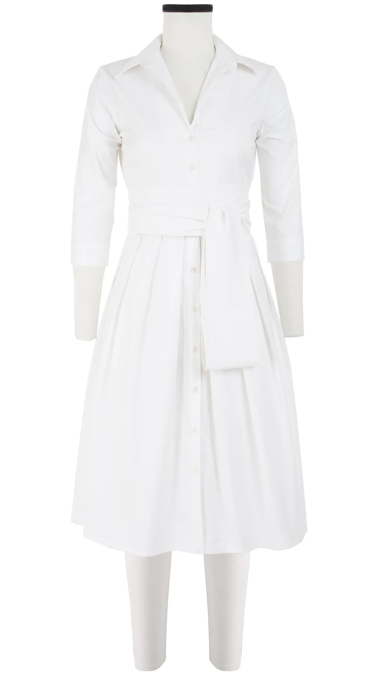Audrey Dress #1 Shirt Collar 3/4 Sleeve Regular  2 Length Cotton Stretch (Solid)