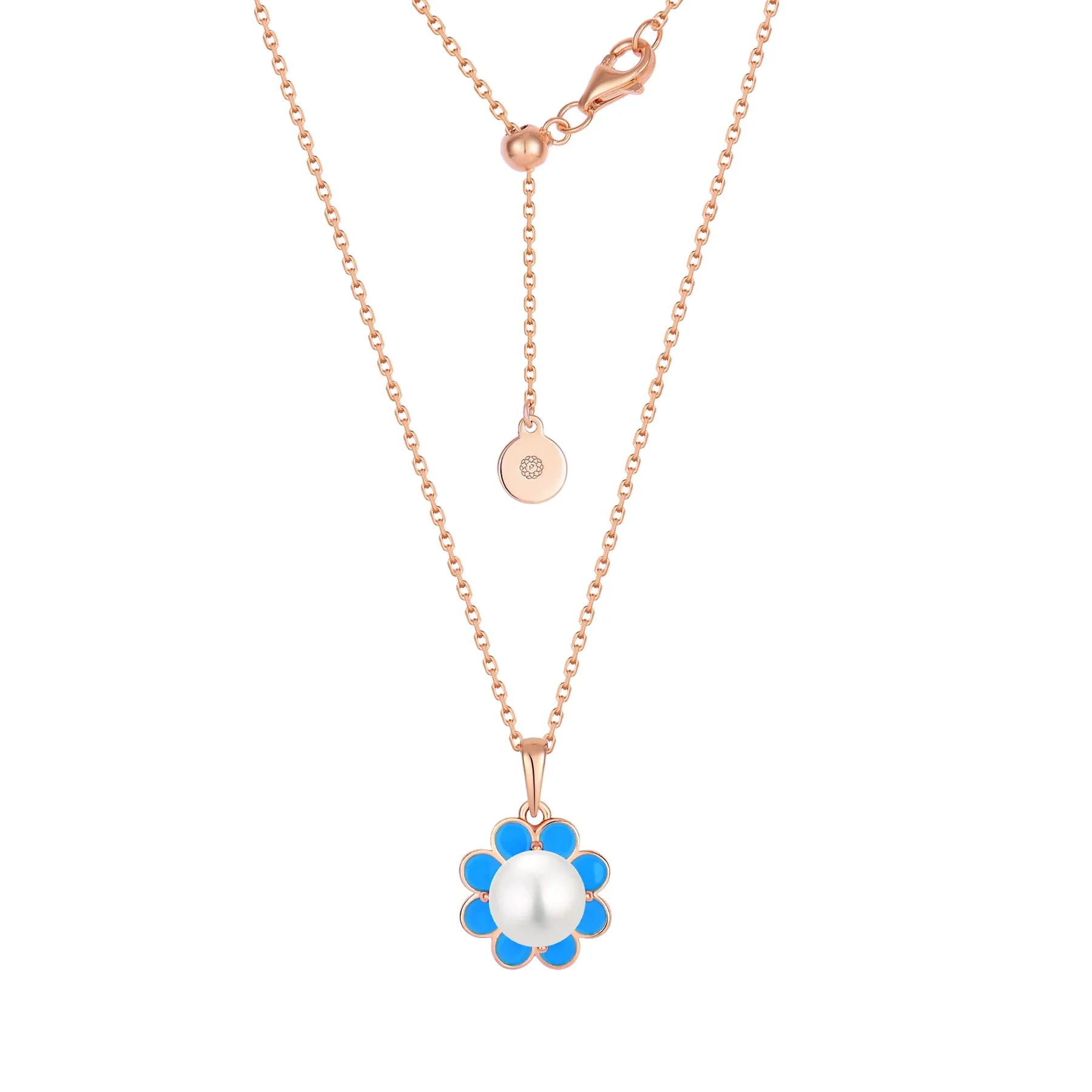 AZURE DRIFT ROSE GOLD ENAMEL PENDANT