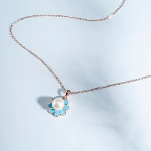 AZURE DRIFT ROSE GOLD ENAMEL PENDANT