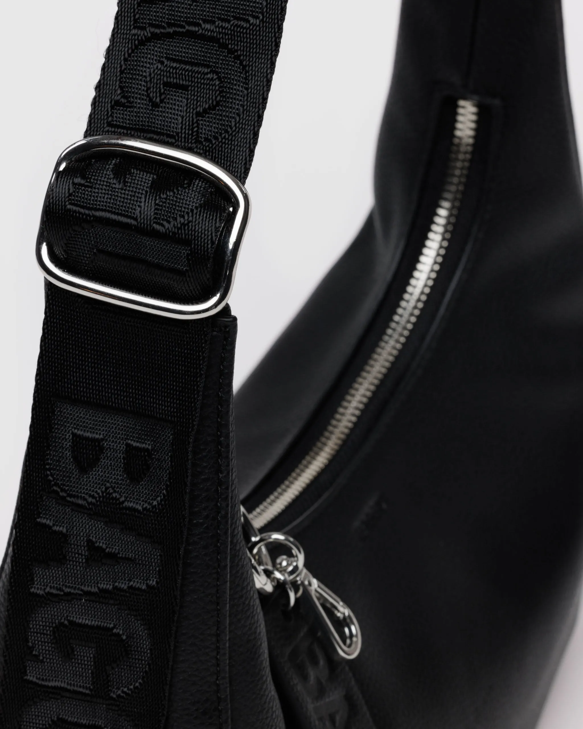 Baggu Small Recycled Leather Crescent Bag - Black