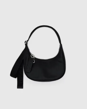 Baggu Small Recycled Leather Crescent Bag - Black