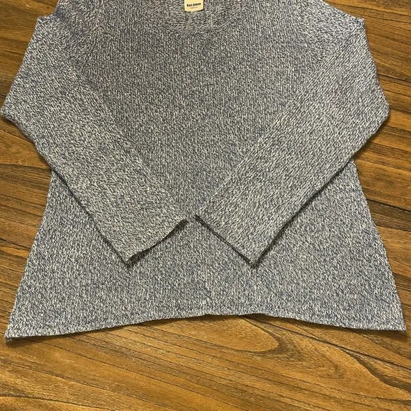 Baldwin Kansas City Cashmere Linen Pullover Long Sleeve Blue Sweater Size M